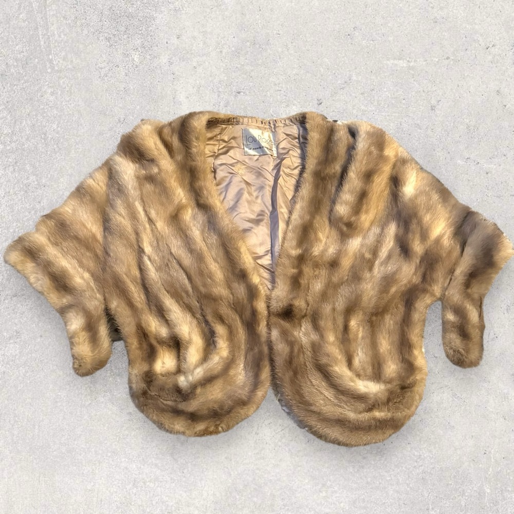 Vintage Handmade Real Fur Shawl